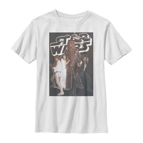 Boy's Star Wars Classic Movie Poster Scene Graphic Tee White Medium