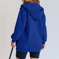 thumbnail image 3 of Textilo Zip Up Hoodies for Women Long Sleeve Drawstring Hooded Sweatshirt with Pockets Drop Shoulder Solid Color Track Jackets Loose Fit Soft Casual Y2k 2026 Fall Winter Clothes,Blue 2XL, 3 of 4