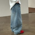 thumbnail image 5 of Kids Girls Baggy Jeans Elastic High Waist Blue Wide-Leg Palazzo Denim Pants Pants for Girls Trendy Jeans 3-4 Years, 5 of 6