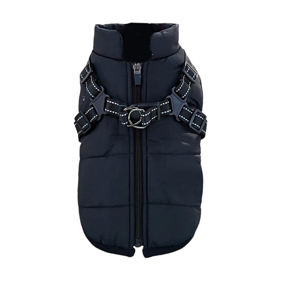 Insulated Winter Vest Jacket with Integrated Harness for Dogs All Weather Outdoor and Warmth