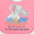 thumbnail image 4 of Inktastic My Titi Loves Me to the Moon and Back Elephant Family Boys or Girls Baby Bib, 4 of 4