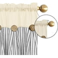 thumbnail image 6 of Alishomtll Stripe Kitchen Curtains 8 Button Linen Cotton Window Curtains Sets 36 Inches Long ,Rod Pocket ,Grey, 6 of 8