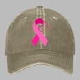 thumbnail image 2 of Women's Breast Cancer Awareness Month Printed Washed Baseball Cap Outdoor Sports Hat, 2 of 6