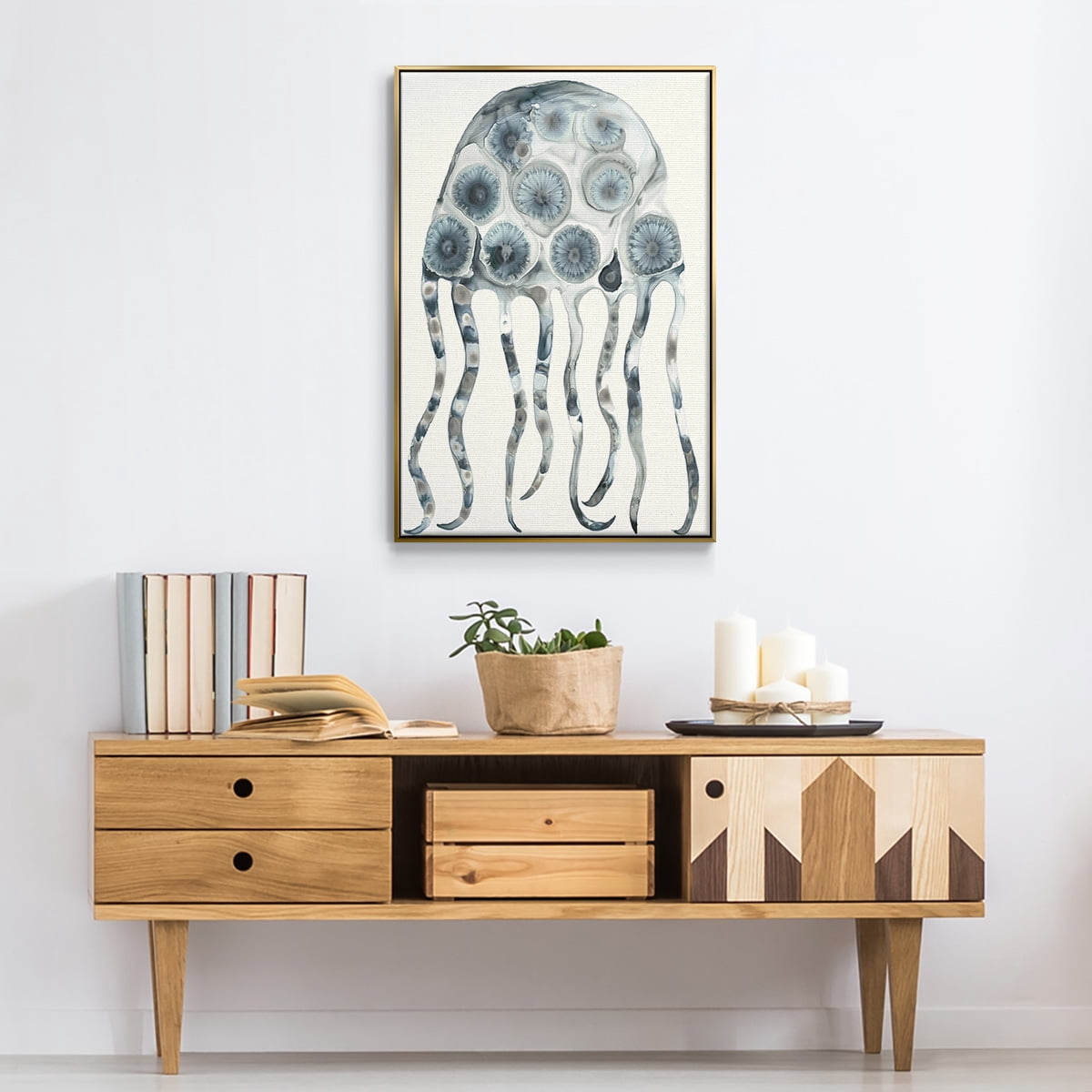 Silver Jelly Framed Premium Gallery Wrapped Canvas - Ready to Hang - 17 x 25 - Gold Floating Frame