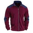 thumbnail image 5 of APEXFWDT Men’s Corduroy Zip-Up Jacket Stand Collar Long Sleeve Jacket with Patch Elbow & Pockets for Fall/Winter,S,Wine, 5 of 9