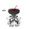 thumbnail image 2 of White Acrylic Wine & Liquor Dispenser Set with 6 Glasses, Wine Rack, Efficient 2nd Gen Division Module, Light & Electrode System, Includes Brush & Opener – Compact 352g, Durable, Sleek Design for, 2 of 5