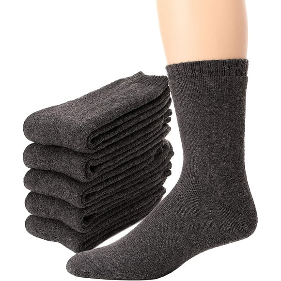 Mens Wool Fuzzy Heavy Thermal Thick Warm Winter Socks 5 Pairs