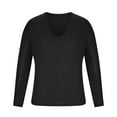 thumbnail image 3 of JingHai Mens Shawl Collar Deep V Neck Sweater Shirts Lightweight Muscle Long Sleeve T Shirts Fitted Knitted Pullover Thermal Tops Black XL, 3 of 5