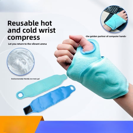 Reusable Wrist Gel Ice Pack for Hot & Cold Therapy, Wrap Around for Carpal Tunnel, Sprain, Arthritis Pain Relief, 18 x 4.3 in