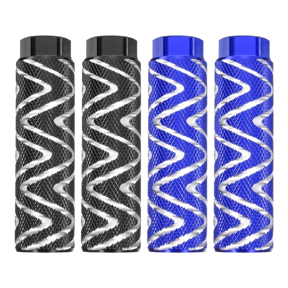 Uxcell 2 Pairs Bike Pegs Aluminum Alloy Rear Stunt Pegs Anti-Skid Foot Pedals fit 3/8" Axles for Mountain Bike BMX, Black & Blue