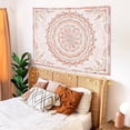 thumbnail image 3 of Boho Floral Mandala Tapestry Wall Hanging Pink Bohemian Flower Medallion Tapestry Aesthetic Watercolor Hippie Indian Small Tapestries for Bedroom Living Room Dorm Decor 40 x 30 Inch, 3 of 6