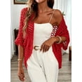 thumbnail image 5 of 2026 Womens Knitted Cardigan Loose Lightweight Summer Sweater Spring Casual Clothes Red S, 5 of 5