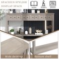 thumbnail image 3 of MODERNLUXE 60" Long Console Table Sofa Table,Solid Wood Entryway Table with 4 Drawers and Bottom Shelf for Storage,Gray, 3 of 7