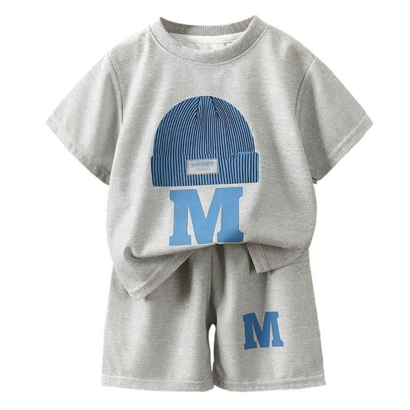 WOYY Infant Boys Casual Outfits Short Sleeve T Shirt Shorts Set for Kids, Sizes 8-15M