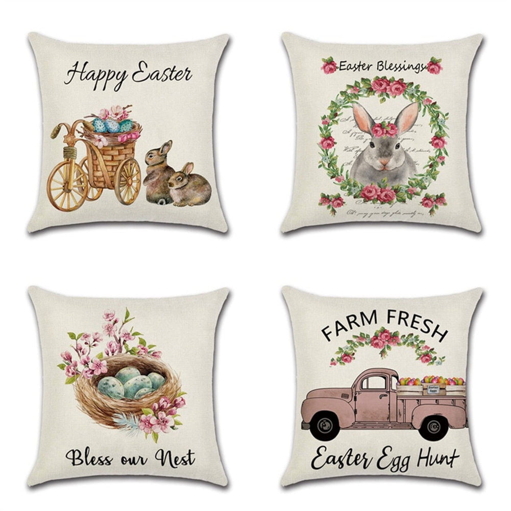 18/" Home Cotton Linen Car Bed Waist Cushion Throw Pillow Case Square Cover Gift