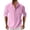 Pink, variant on YYDGH Men's Cotton Henley Shirt Long Sleeve Hippie Casual Beach Solid Color T Shirt Summer Loose Lightweight Band Collar Yoga Top