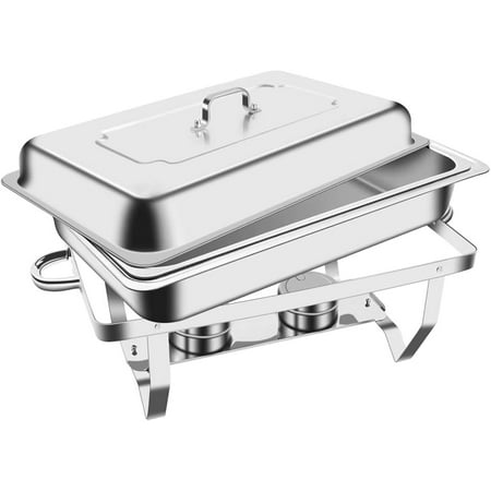 

EVGTTI 1 Pack 8QT Chafing Dish for Buffet with Full Size Pan Stainless Steel Chafing Dish Buffet Set High Grade Chafers and Buffet Warmer Set for Any Party and Catering