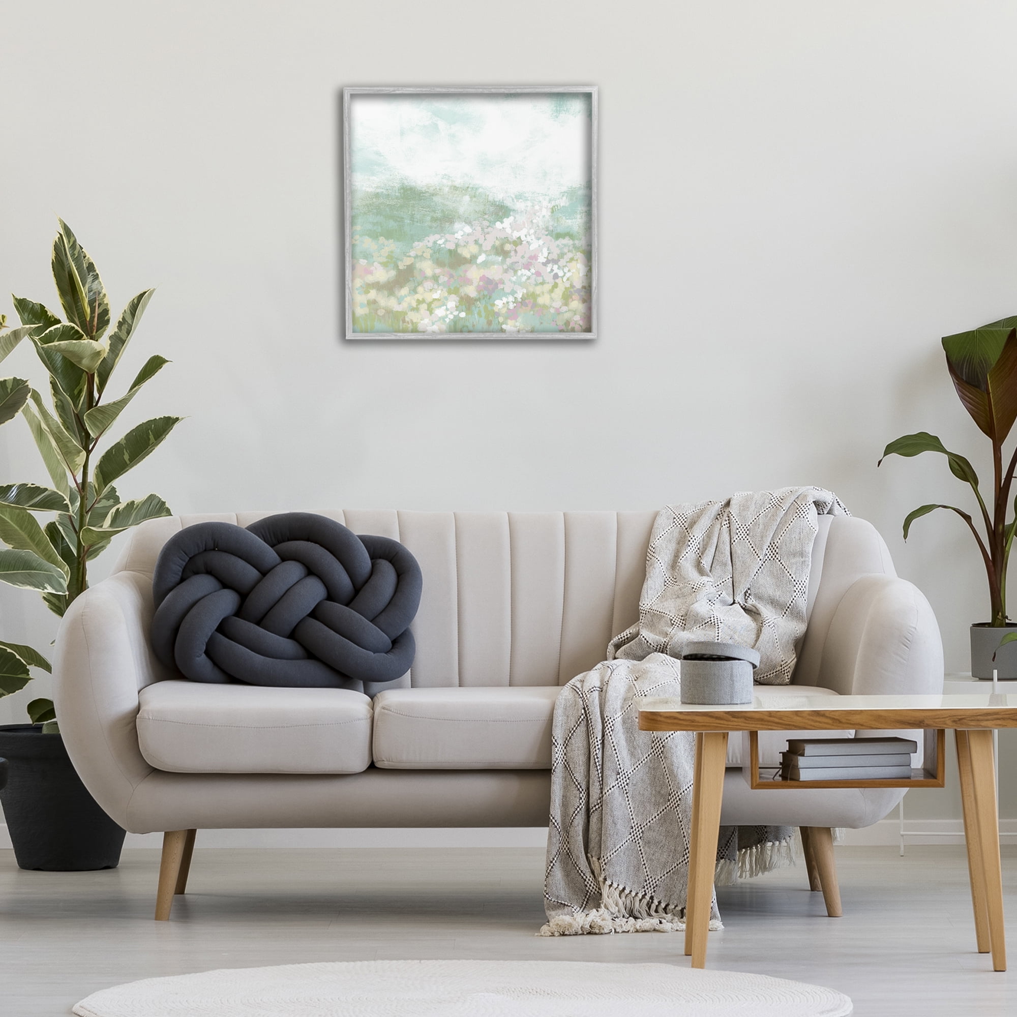 Stupell Industries Rural Countryside Impression Landscape Painting Gray Framed Art Print Wall Art, 24 x 24