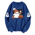 thumbnail image 3 of Cute Ghost Halloween Sweatshirts for Women 2025 Crewneck Ghost Coffee Pumpkin Graphic Sweatshirt Pullover Tops, 3 of 5