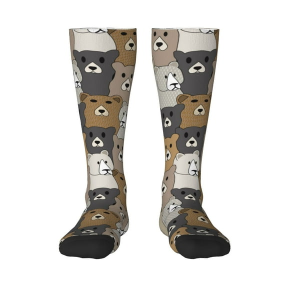 Knee High Socks - Cartoon bear Softball Soccer Socks basketball Football Socks Casual Long Socks for Women/Men Tube Socks