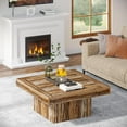 thumbnail image 5 of Tribesigns Coffee Table Square LED Coffee Table Engineered Wood Low Coffee Table for Living Room, 5 of 6