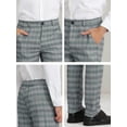 thumbnail image 6 of Lars Amadeus Men's Classic Plaid Dress Flat Front Checked Office Prom Trousers, 6 of 6