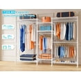AINUO Heavy Duty Adjustable Clothes Rack, White Portable Wire Garment ...