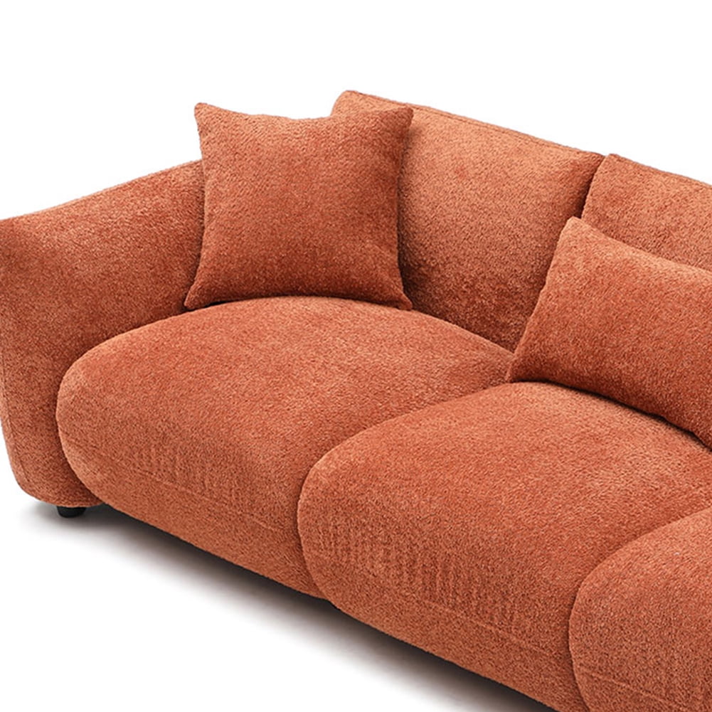 Kevinplus Mid-Century Modern Comfortable 3 Person Sofa, Lamb Wool