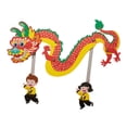 thumbnail image 3 of Juego de marionetas de dragón de papel chino, decoración de guirnalda de dragón de año Nuevo Chino 3D para niños del Festival de Primavera, 3 of 9