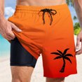 thumbnail image 2 of Men's Board Shorts Male Swim Trunks With Liner Inseam Board Shorts Bathing Suit With Pockets Beach Shorts Orange L, 2 of 4