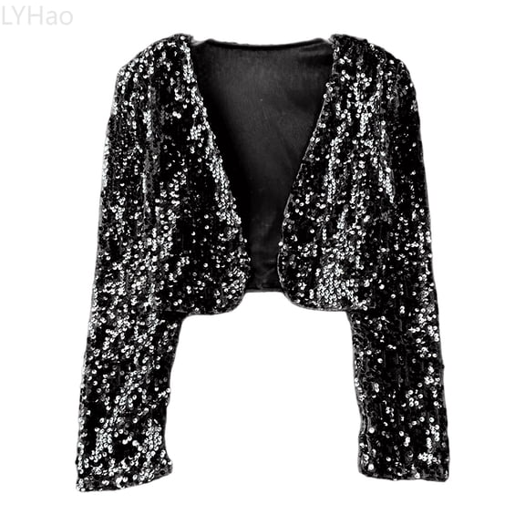 LYHao And Shine Girls Autumn Jacket Glitter Sequin Outerwear For Toddler And Kids Fashion Girls Jacket Coat,Sizes 4-5 Years