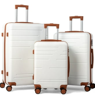 Hikolayae Luggage Sets Hardside Spinner with TSA Lock in Silver, 3