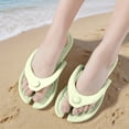 thumbnail image 2 of oqasdz Women Slippers Travel Portable Flip Flops Indoor Outdoor Bathroom Shower Shoes Sandals with Flat Sole for Beach Pool,Green, 2 of 6