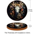 thumbnail image 3 of Fragmented Flowers 6PCS Round Microfiber Leather Coaster Set, 11x11 cm/4.3x4.3 in, Drink Mats for Home and Office, Furniture from Water Marks and Scratches, 3 of 6