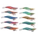 thumbnail image 2 of Cebos de pesca de calamar con ojos realistas 3D, cola luminosa para exteriores, señuelos de camarones de agua salada, 3.0#, 2 of 14