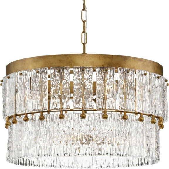 P400367-204-Progress Lighting-Chevall - 6 Light Chandelier In Modern Style-16.37 Inches Tall and 24.87 Inches Wide-Gold Ombre Finish