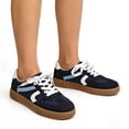 thumbnail image 3 of BERANMEY Women's Fashion Sneakers Retro Casual Shoes For Womens Thick Sole Suede Leather Low Top Casual Walking Shoes Non Slip Comfort Gum Sole, 3 of 5