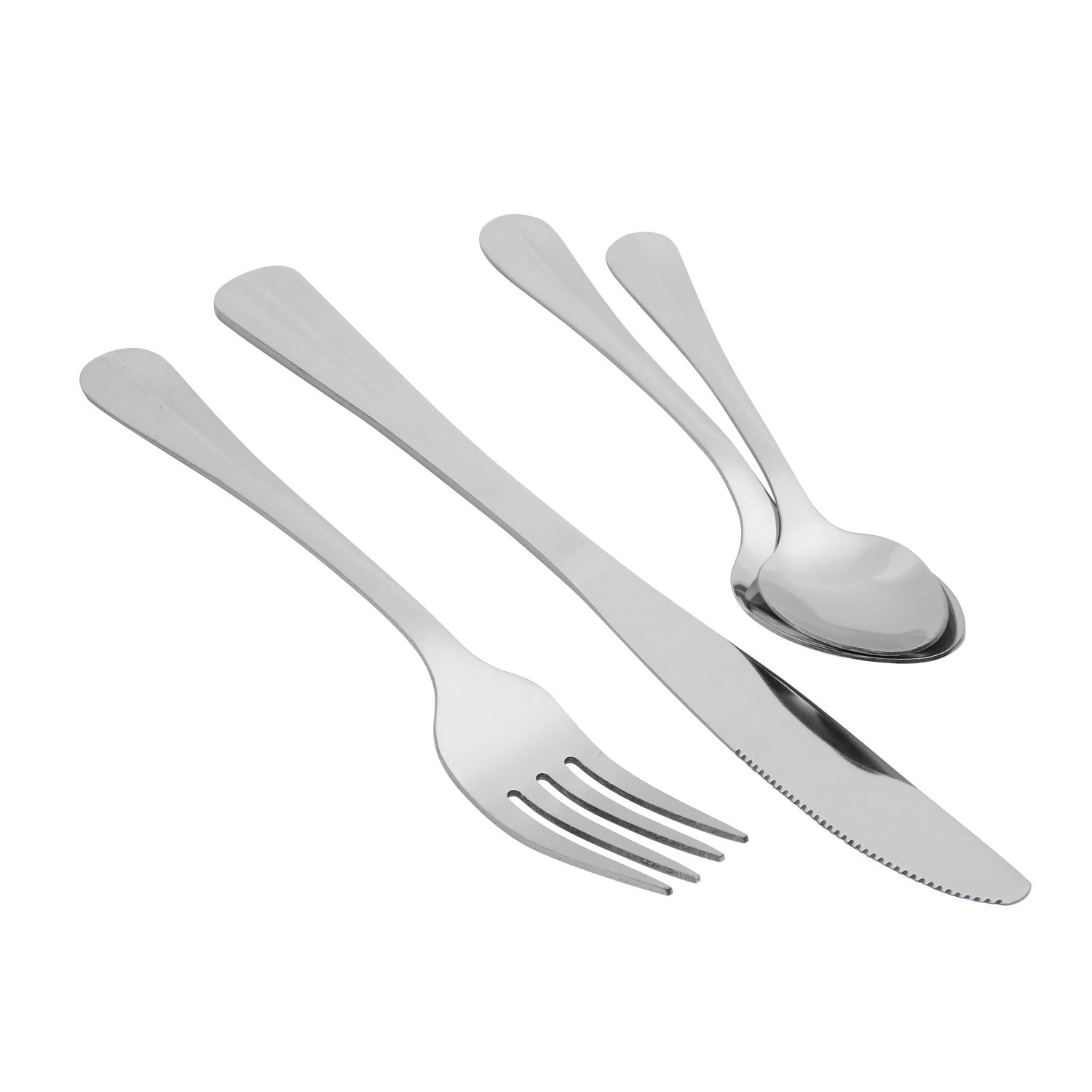 Mainstays McAllen 16-Piece Stainless Steel Flatware Set Silver, MS 16 Pc McAllen