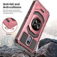 thumbnail image 4 of Case for BLU View 4 Case w/Tempered Glass Screen Protector [Military Grade] Ring Car Mount Kickstand Hard Phone Case for BLU View4 B135DL - Rose Gold, 4 of 5
