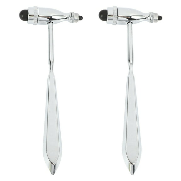 2X Zinc Alloy Percussion Hammer Multi-Functional Neurological Reflex Diagnostic Hammer Massage Relaxation,2 x Neurological Hammer,silver