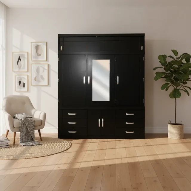 Ropero Mueble Armario Guardarropa Closet chocolate Mateo Reinicia 21 Muebles