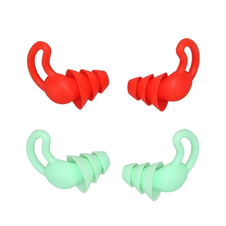 

Crtynell 2 Pair Ear Plugs Waterproof Noise Reduction Fin Edges Silicone Reusable Washable For Sleep Swimming Study Sound Insulation Earplugs Sleeping Ear Tips