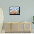 thumbnail image 2 of Ocean Pier Sunrise Reflection Coastal Photograph Jet Black Framed Art Print Wall Art, 2 of 6