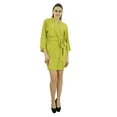 thumbnail image 2 of Bimba Women Short Solid Belt Robe Soft Modal Cotton Wrap Round Plain Bath Robe, 2 of 7