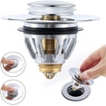 thumbnail image 1 of Pop Up Sink Plugs Replacement Bath Plug Bathroom Wash Basin Sink Waste Stainless, 1 of 4