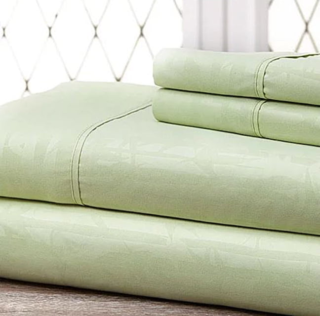 4Piece Bamboo Embossed Bed Sheet Set Hotel Quality