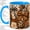 Blue, variant on Leopard Tumbler Accent Mug, 11oz Ceramic Coffee Cup for Teachers