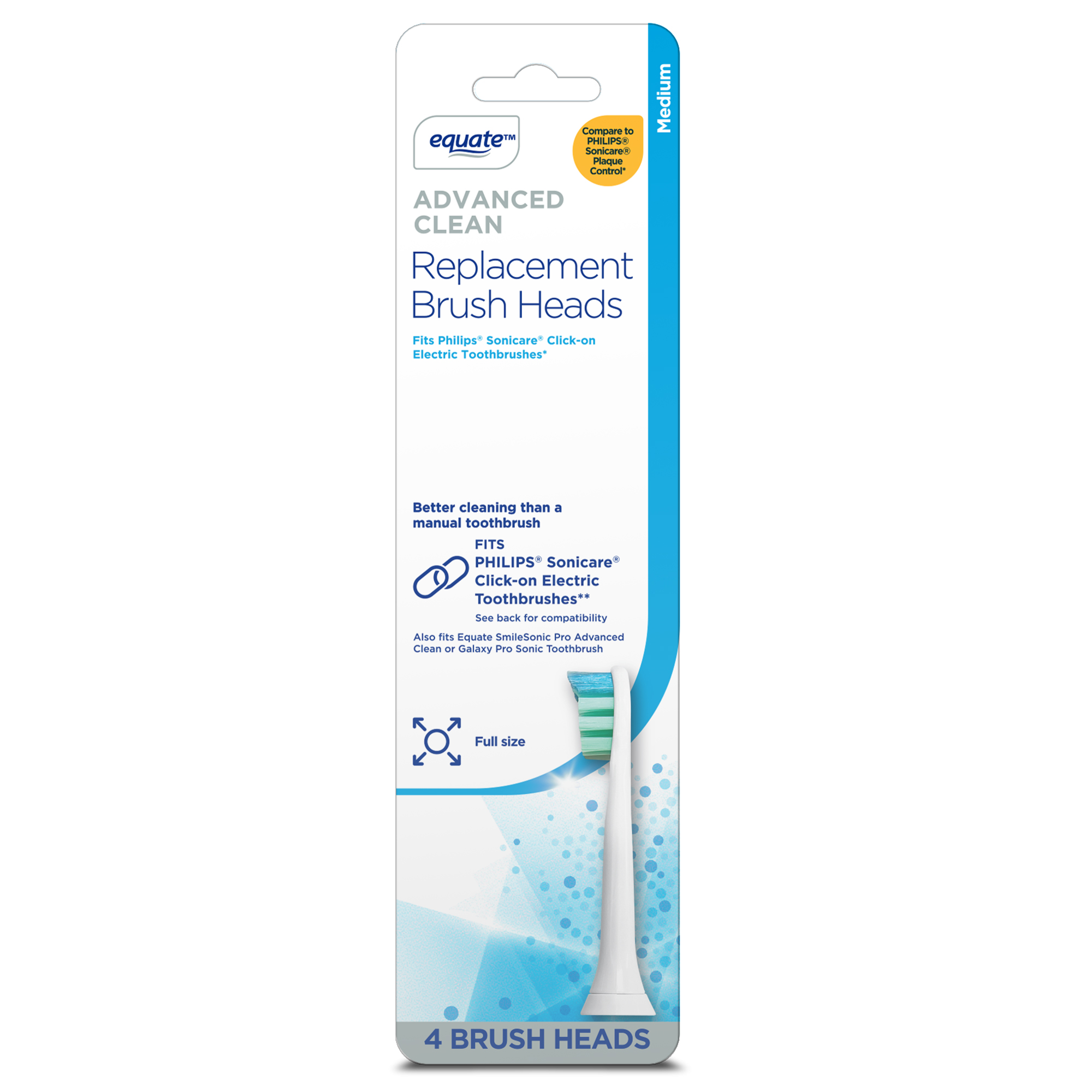 Equate Advanced Clean Electric Toothbrush Heads, 4-Pack photo 2