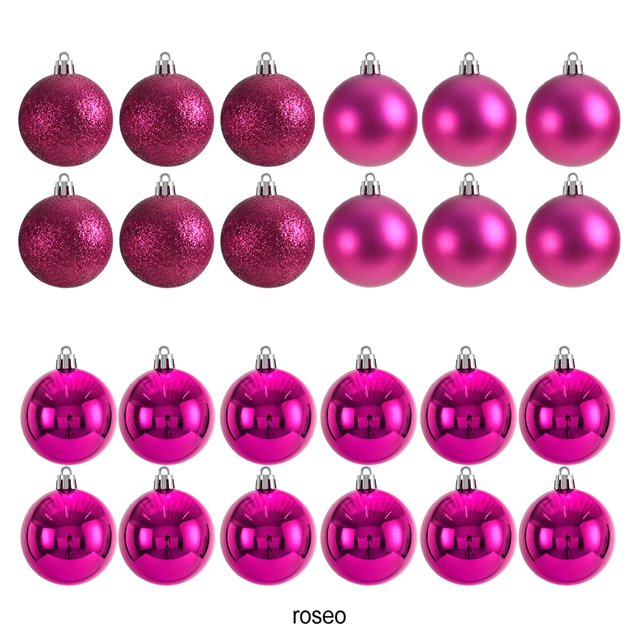 Ruiboury 24x Easy To Christmas Decorations Hanging Balls Pendant Effective For Home Decor rose red 5Set