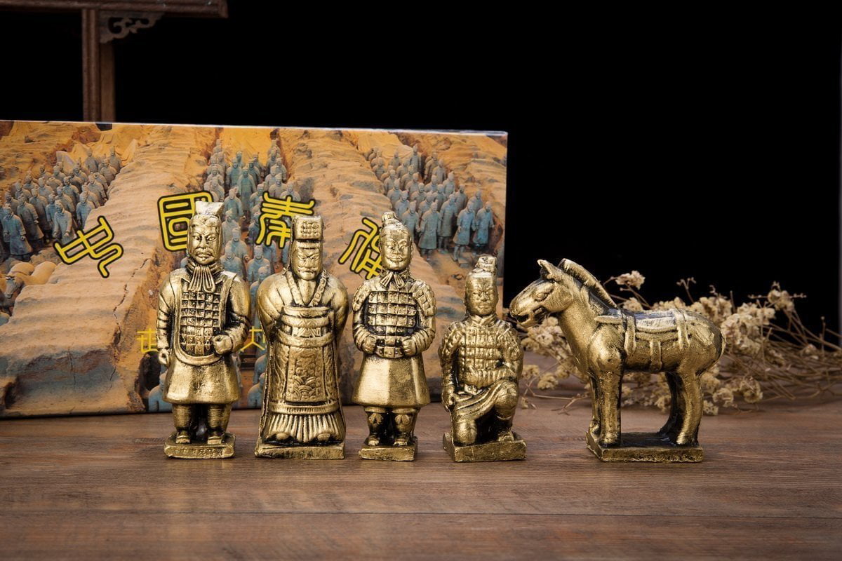 Set Of 5 Antique Reproduction Qin Dynasty Terra cotta Warrior Collectible... 